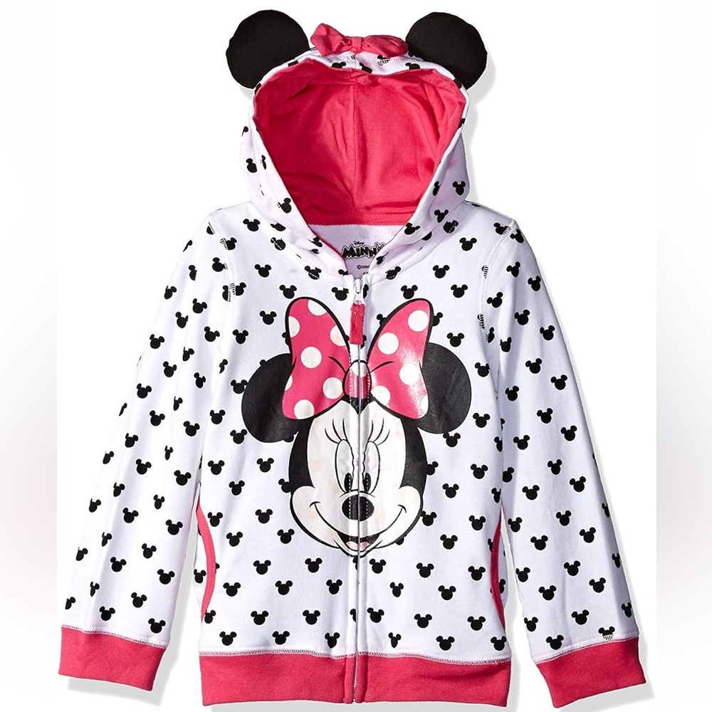 Disney Girls' Minnie Hoodie with Bow and Ear